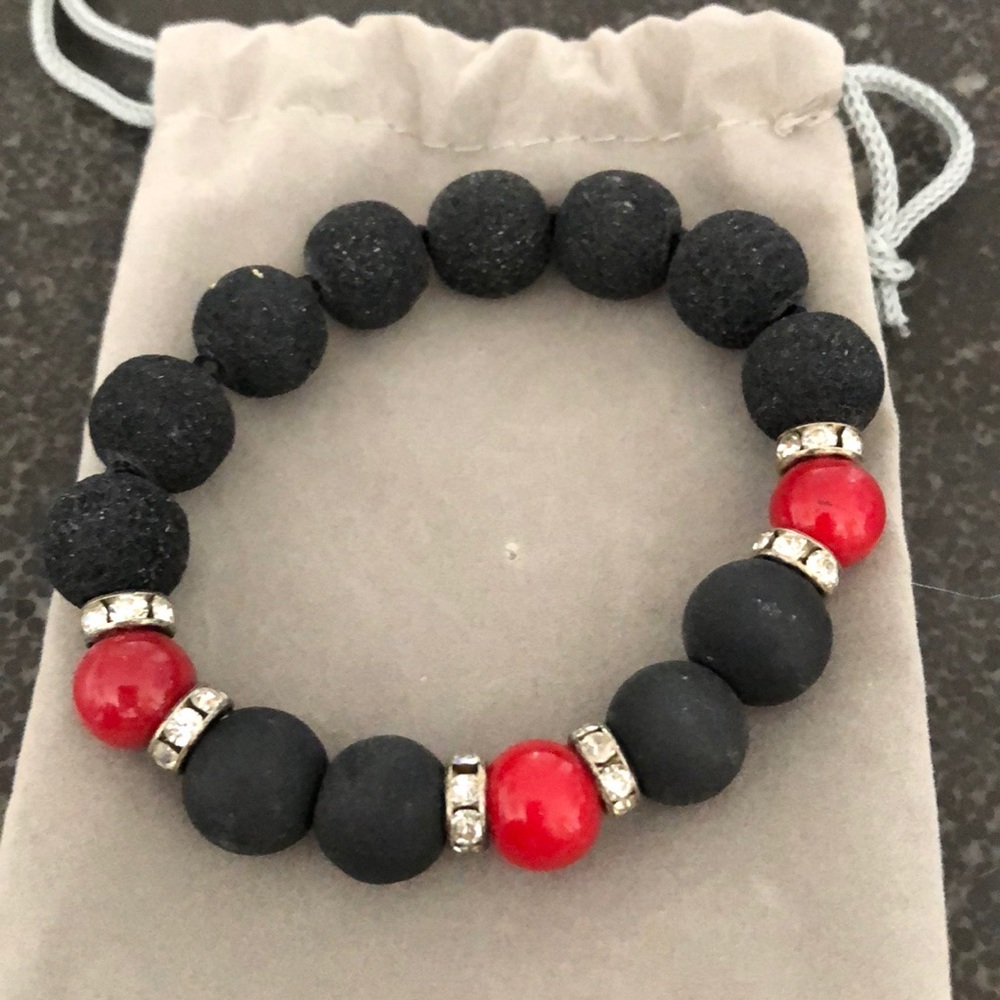 Beaded bracelet bead from Mt ST Helens Handmade